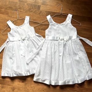 Beautiful white lace dresses for little girls… Sizes 4/4T and 6/6X.. Dry cleaned